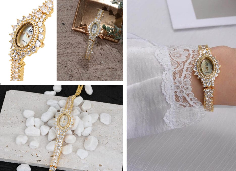 هذه الصورة تحتوي على ساعة جنيفا نسائية ماركة جورج كلاين